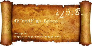 Ördögh Bence névjegykártya