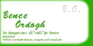 bence ordogh business card